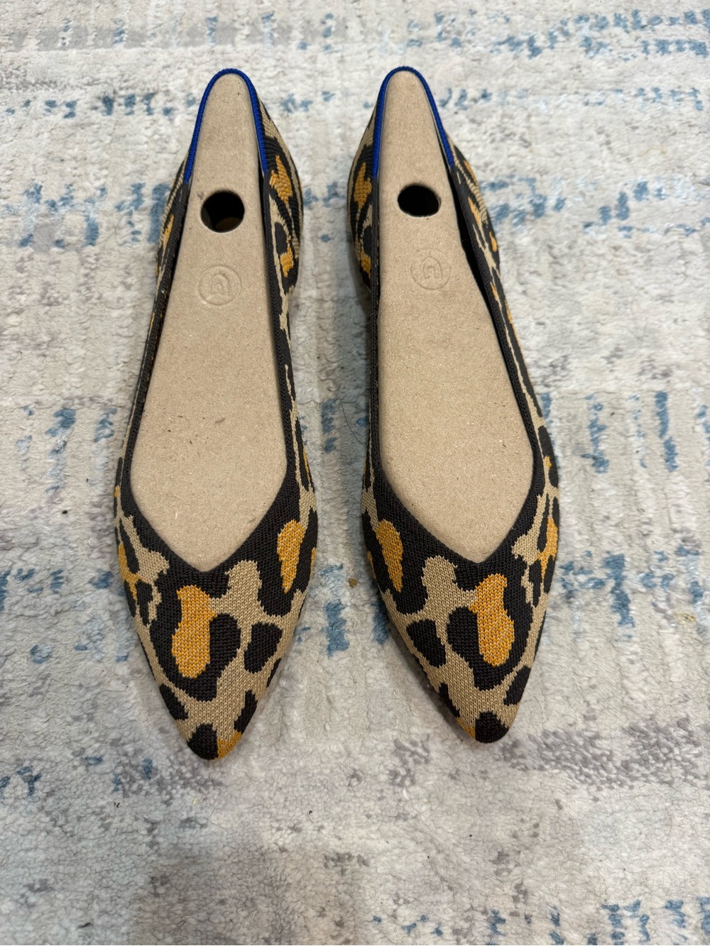 Rothy's Leopard Print Pointed Flats - Tan, Brown & Gold